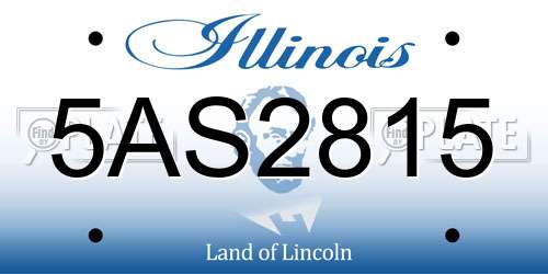 5AS2815 Illinois License Plate