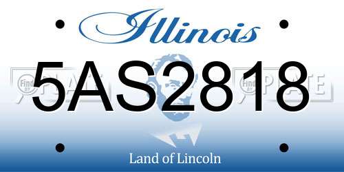5AS2818 Illinois License Plate