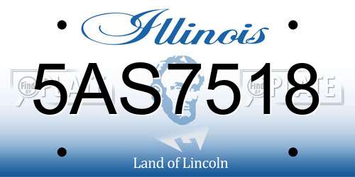 5AS7518 Illinois License Plate