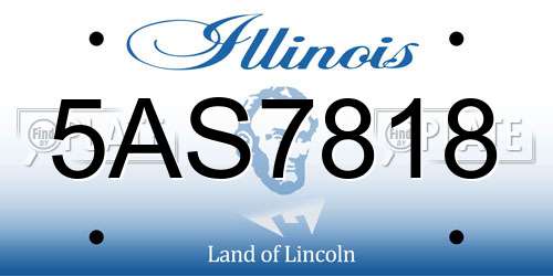 5AS7818 Illinois License Plate