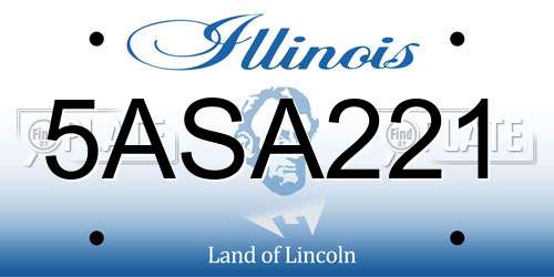 5ASA221 Illinois License Plate