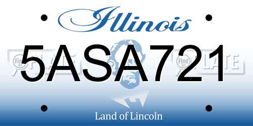 5ASA721 Illinois License Plate
