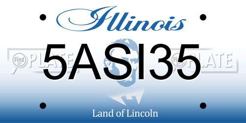 5ASI35 Illinois License Plate