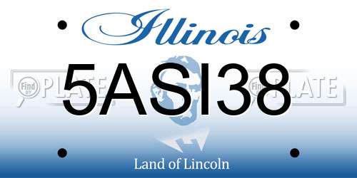 5ASI38 Illinois License Plate