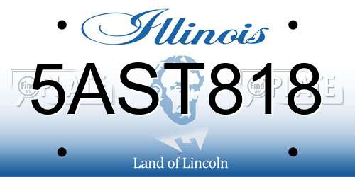 5AST818 Illinois License Plate