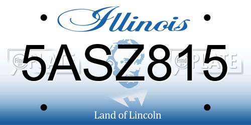 5ASZ815 Illinois License Plate