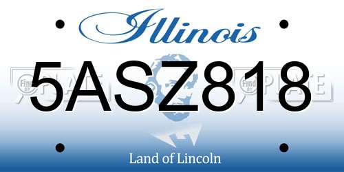 5ASZ818 Illinois License Plate