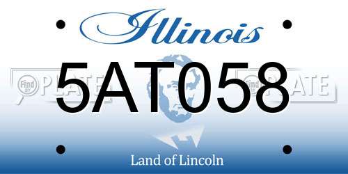 5AT058 Illinois License Plate