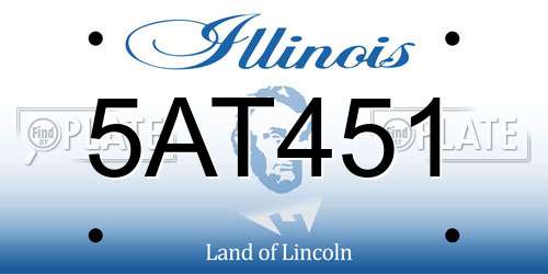5AT451 Illinois License Plate