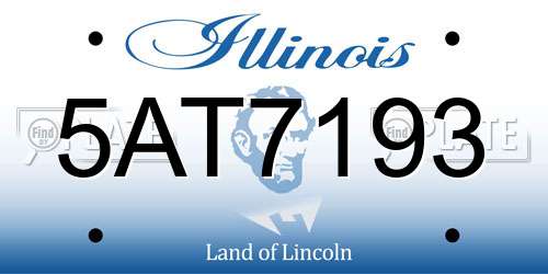 5AT7193 Illinois License Plate