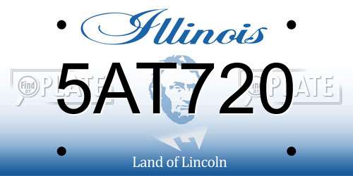 5AT720 Illinois License Plate