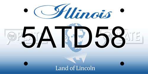 5ATD58 Illinois License Plate