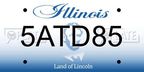 5ATD85 Illinois License Plate