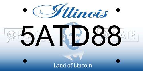 5ATD88 Illinois License Plate