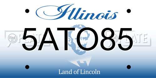5ATO85 Illinois License Plate