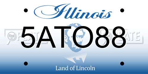 5ATO88 Illinois License Plate
