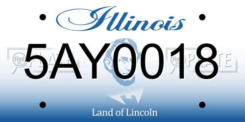 5AY0018 Illinois License Plate