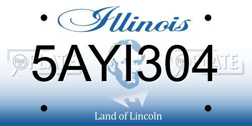 5AYI304 Illinois License Plate