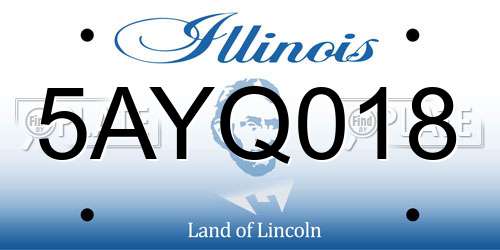 5AYQ018 Illinois License Plate