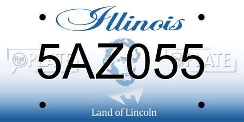 5AZ055 Illinois License Plate