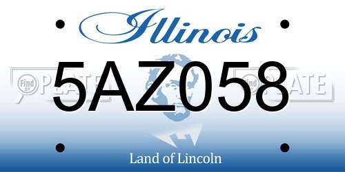 5AZ058 Illinois License Plate