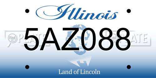 5AZ088 Illinois License Plate