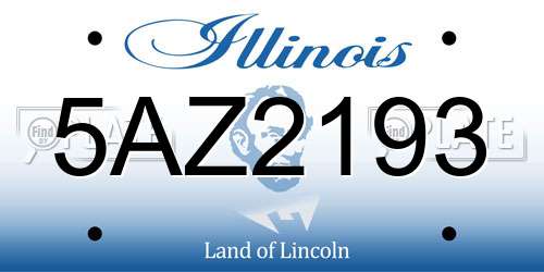 5AZ2193 Illinois License Plate