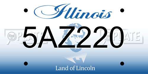 5AZ220 Illinois License Plate