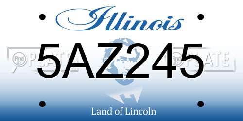 5AZ245 Illinois License Plate