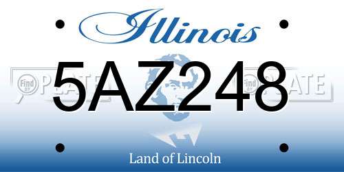 5AZ248 Illinois License Plate