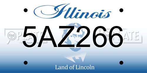 5AZ266 Illinois License Plate