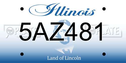 5AZ481 Illinois License Plate