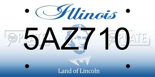 5AZ710 Illinois License Plate