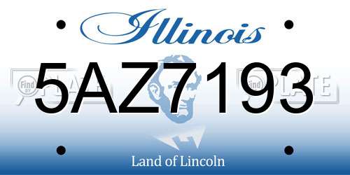 5AZ7193 Illinois License Plate