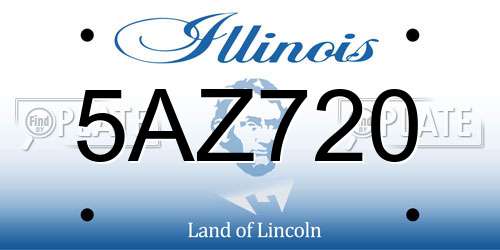 5AZ720 Illinois License Plate