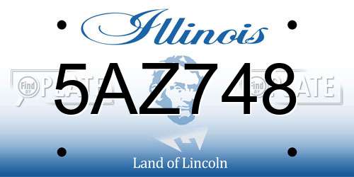5AZ748 Illinois License Plate
