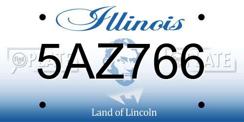 5AZ766 Illinois License Plate