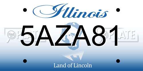 5AZA81 Illinois License Plate