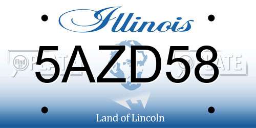 5AZD58 Illinois License Plate