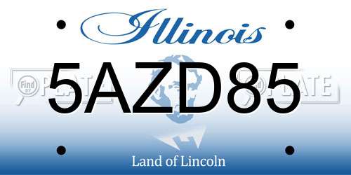 5AZD85 Illinois License Plate