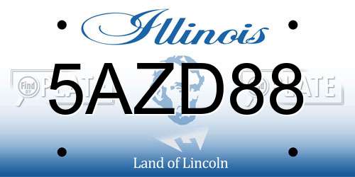 5AZD88 Illinois License Plate