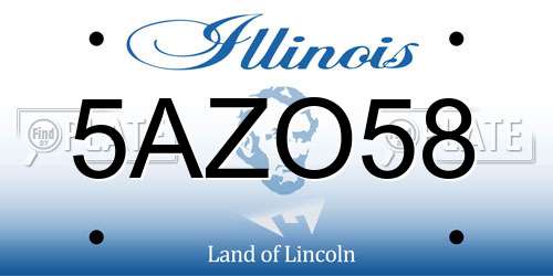 5AZO58 Illinois License Plate