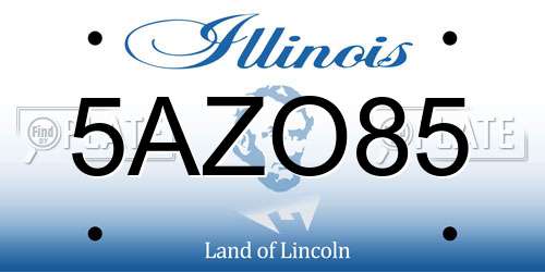 5AZO85 Illinois License Plate