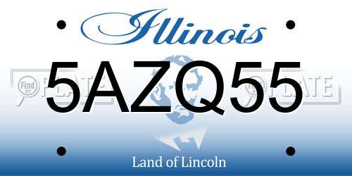 5AZQ55 Illinois License Plate