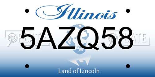 5AZQ58 Illinois License Plate