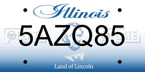 5AZQ85 Illinois License Plate