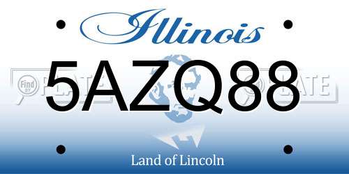 5AZQ88 Illinois License Plate