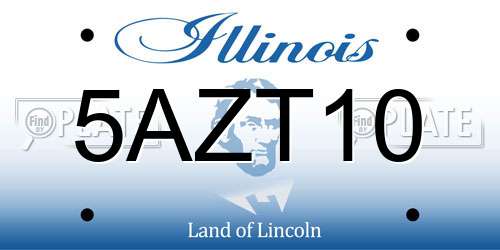 5AZT10 Illinois License Plate