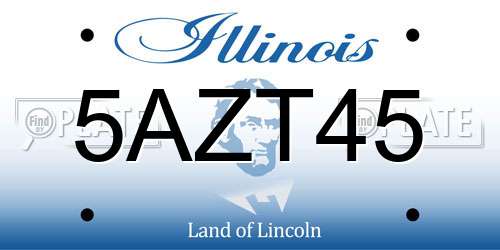 5AZT45 Illinois License Plate