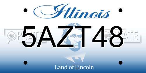 5AZT48 Illinois License Plate